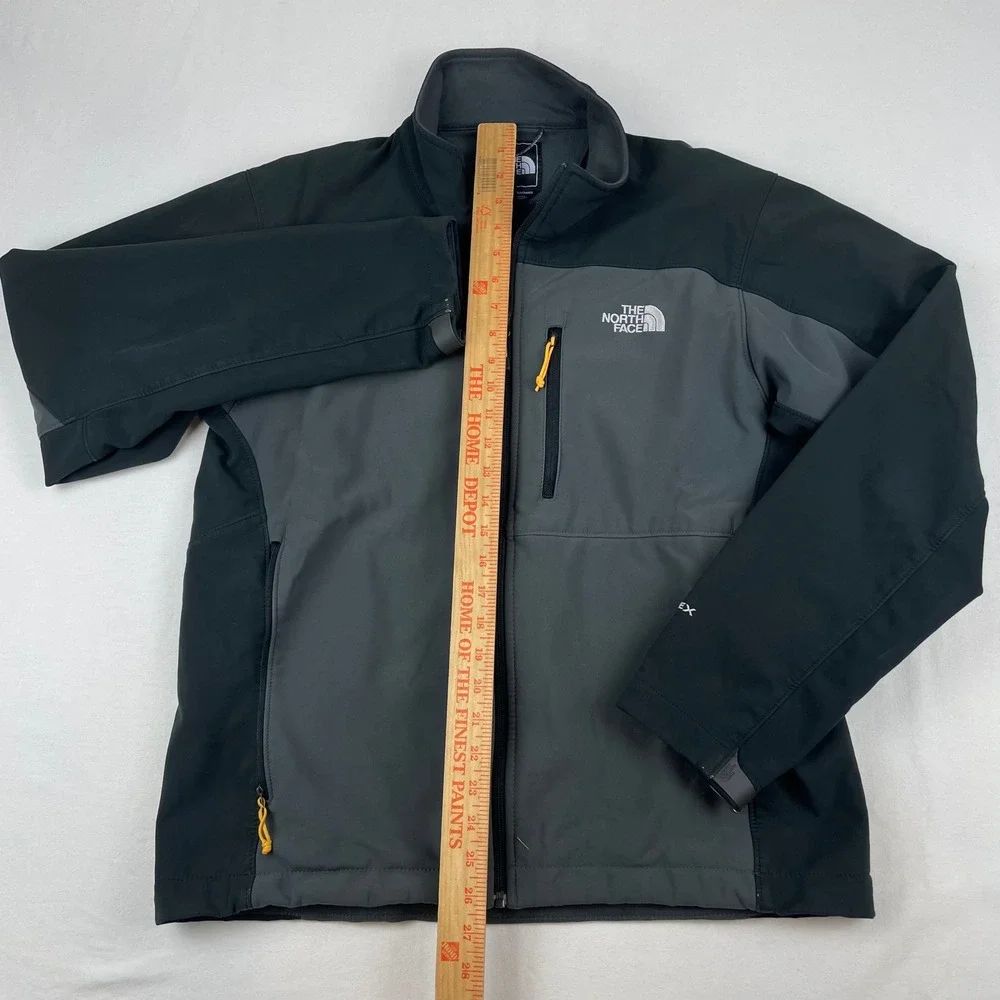 The North Face Mens Apex Bionic Softshell Jacket Grey Black Full Zip Medium